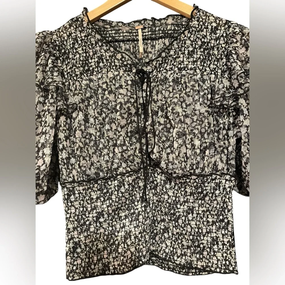 Free People Floral Milkmaids Blouse - Picture 4 of 4
